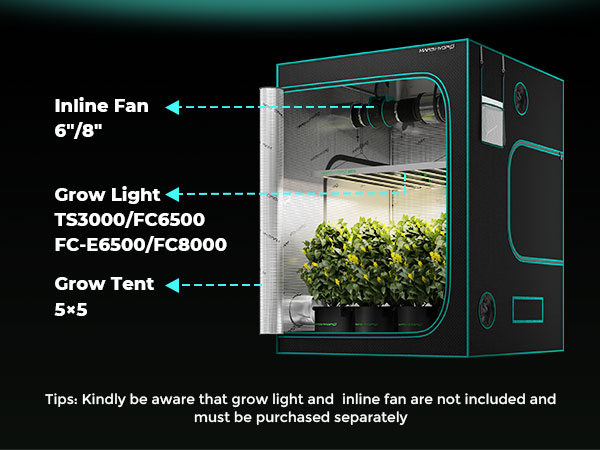 5 x5 Grow Tent 150x150x200cm Mars Hydro AU