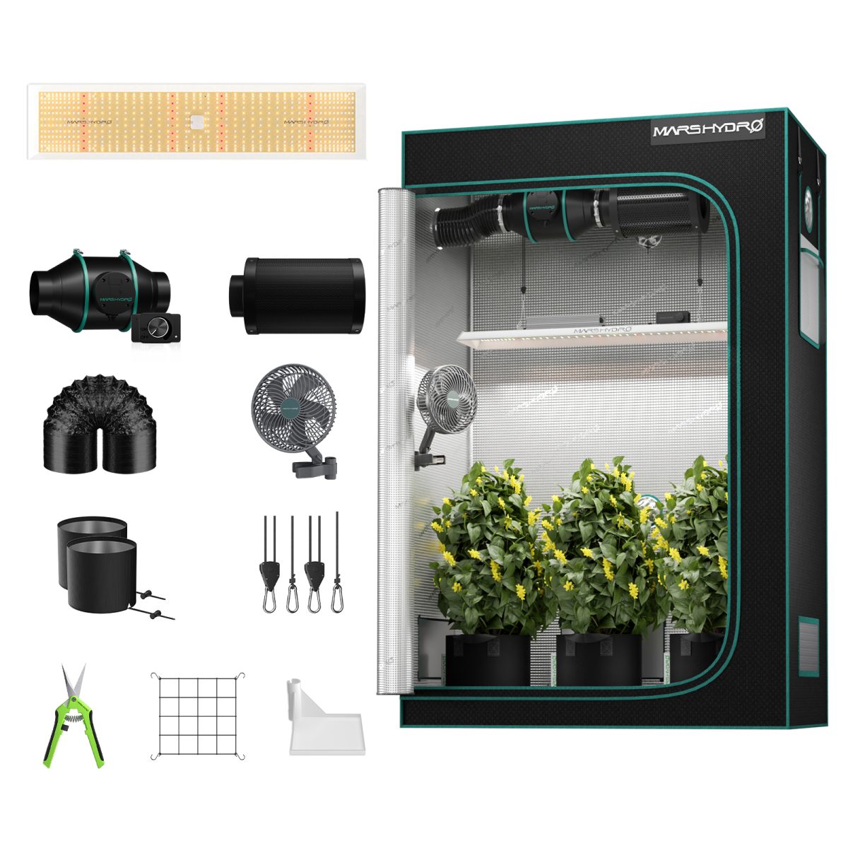 MARS HYDRO TSL2000【正規代理店】 コンプリートキット Mars Hydro Grow Tent Kits With LED TSL2000 + 60x120x180cm