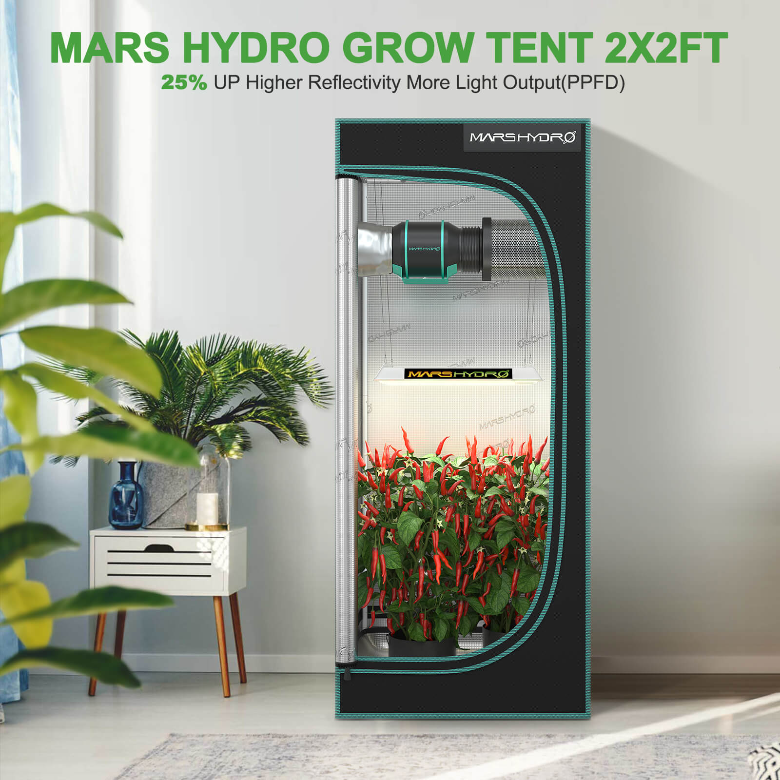 エバニュー 【Mars Hydro】120×120×200⭐️植物育成用グロウ水耕栽培