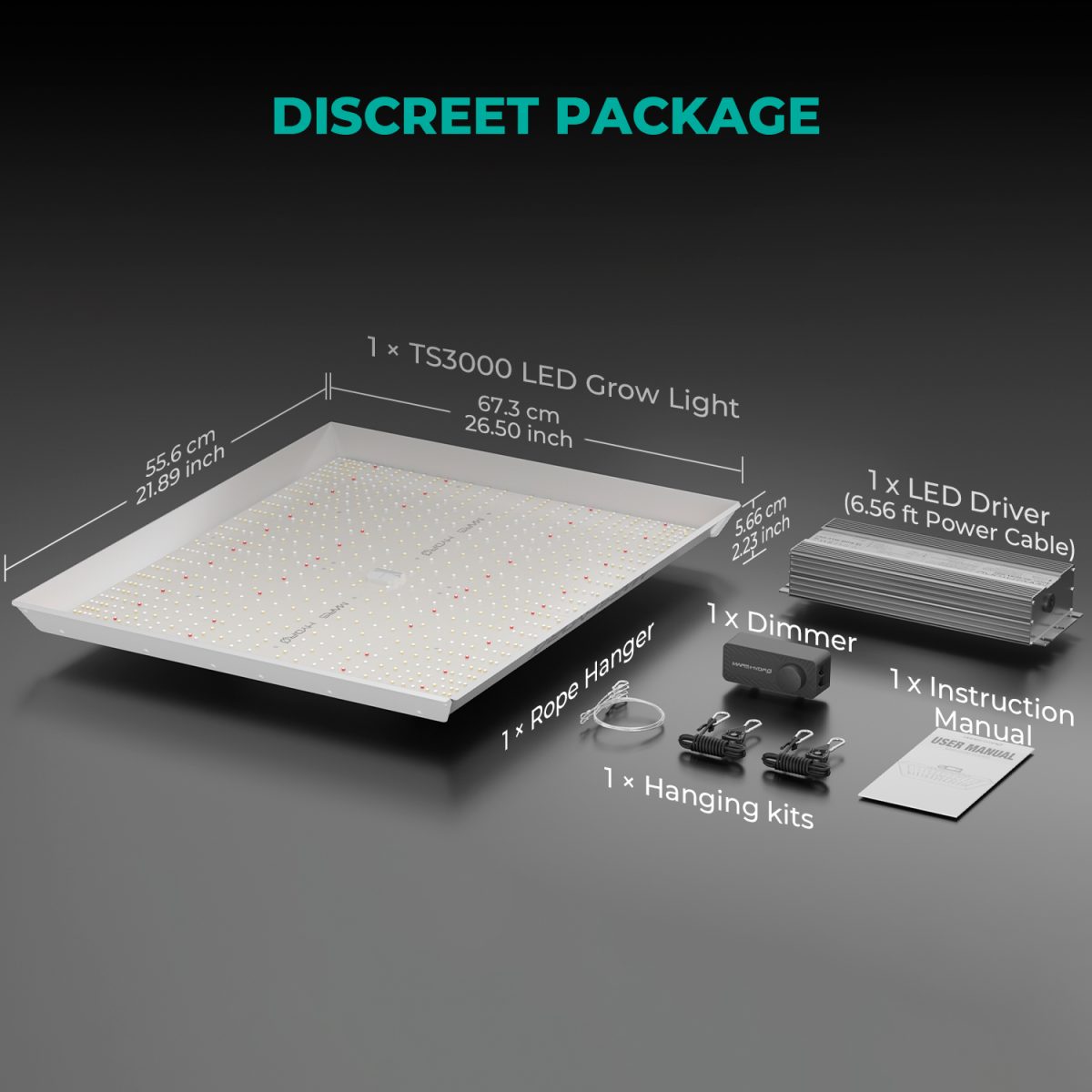 Mars Hydro TS3000 Full Spectrum Hydroponic LED Grow Lights - Mars