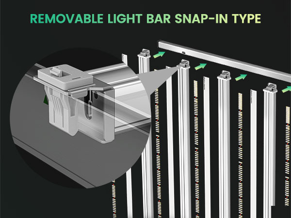 mars hydro fc-e smart led grow light removable light bar snap-in type