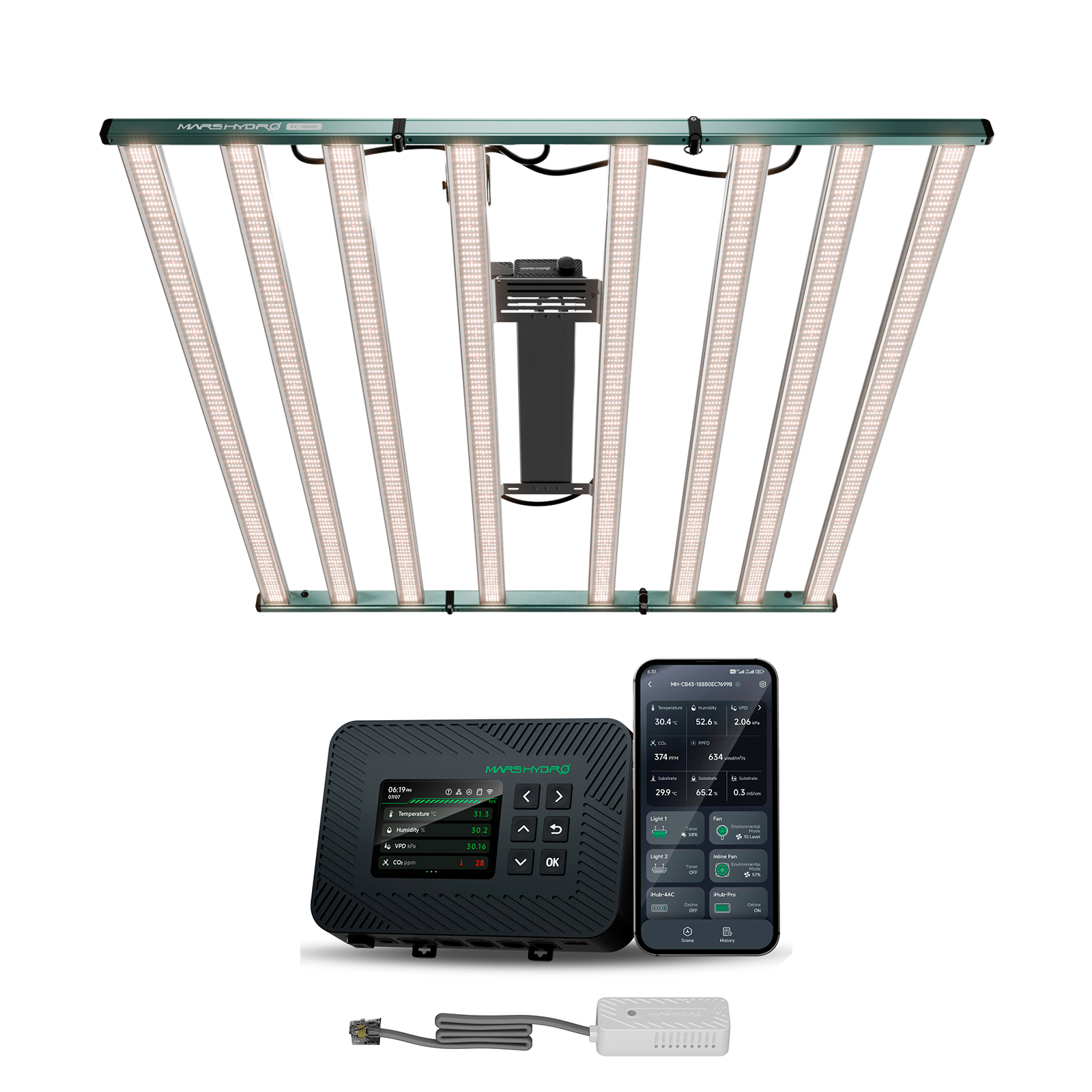 FC1000W with icontrol controller Mars Hydrol FC1000W LED grow light